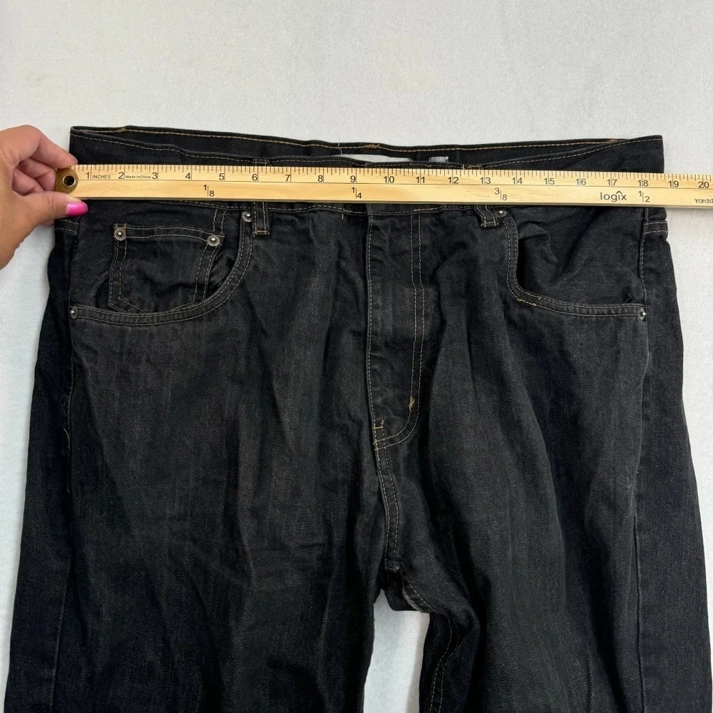 Evolution In Design Straight Leg Jeans Mens Size 38X32 Black High Rise